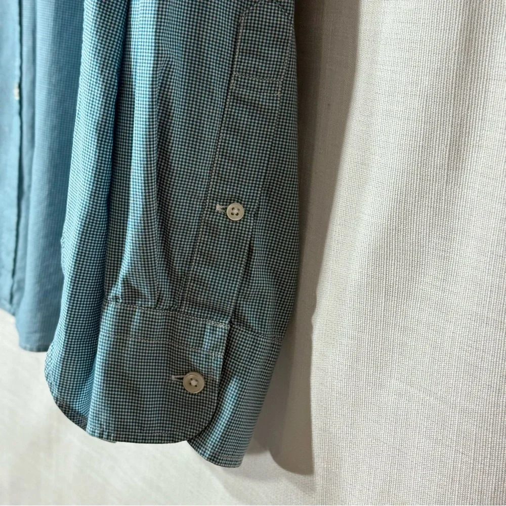 J.Crew Ludlow 120s‎ 2-Ply Teal Micro Gingham Button Down Shirt XL